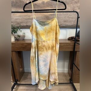 Socialite Soft Yellow Tie Dye Dress